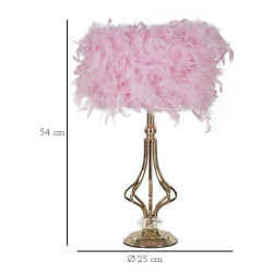 Lampe de Table Tarty Rose – Élégance Glam Ø 25x54 cm