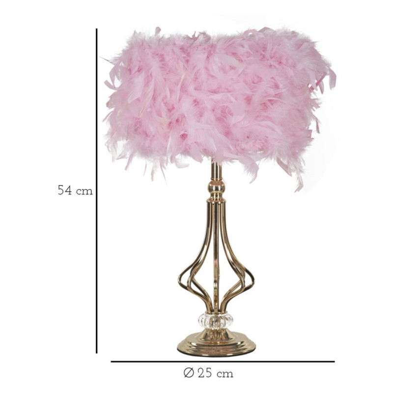 Lampe de Table Tarty Rose – Élégance Glam Ø 25x54 cm