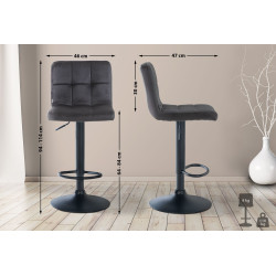 Barhocker Peru Samt schwarz