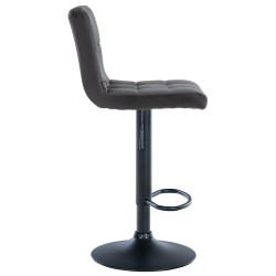 Tabouret de bar Pérou, velours noir noir