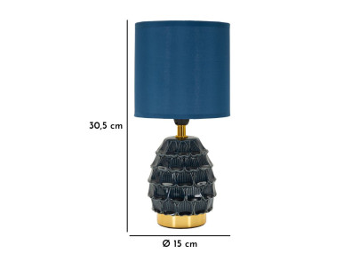 Lampe de Chevet Pigny Bleu – Style Moderne Ø 15x30,5 cm