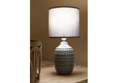 Lampe de Chevet Points Gris – Chic et Minimaliste Ø 15x30,5 cm