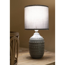 Lampe de Chevet Points Gris – Chic et Minimaliste Ø 15x30,5 cm