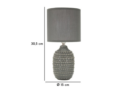 Lampe de Chevet Points Gris – Chic et Minimaliste Ø 15x30,5 cm