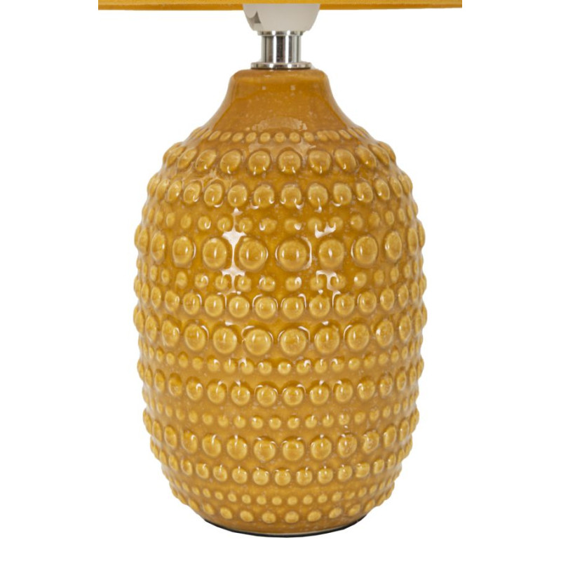 Lampe de Chevet Points Moutarde – Style Contemporain Ø 15x30,5 cm