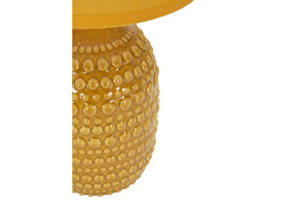 Lampe de Chevet Points Moutarde – Style Contemporain Ø 15x30,5 cm