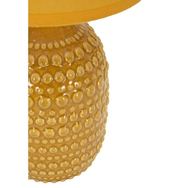 Lampe de Chevet Points Moutarde – Style Contemporain Ø 15x30,5 cm