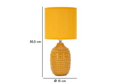 Lampe de Chevet Points Moutarde – Style Contemporain Ø 15x30,5 cm