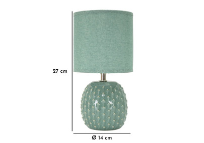 Lampe de Chevet Pontus Turquoise – Glam Contemporain Ø 14x27 cm