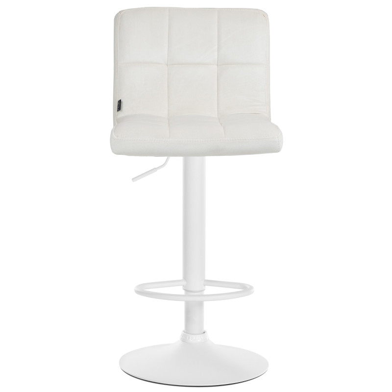 Tabouret de bar en velours blanc du Pérou crème