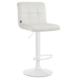 Tabouret de bar en velours blanc du Pérou crème