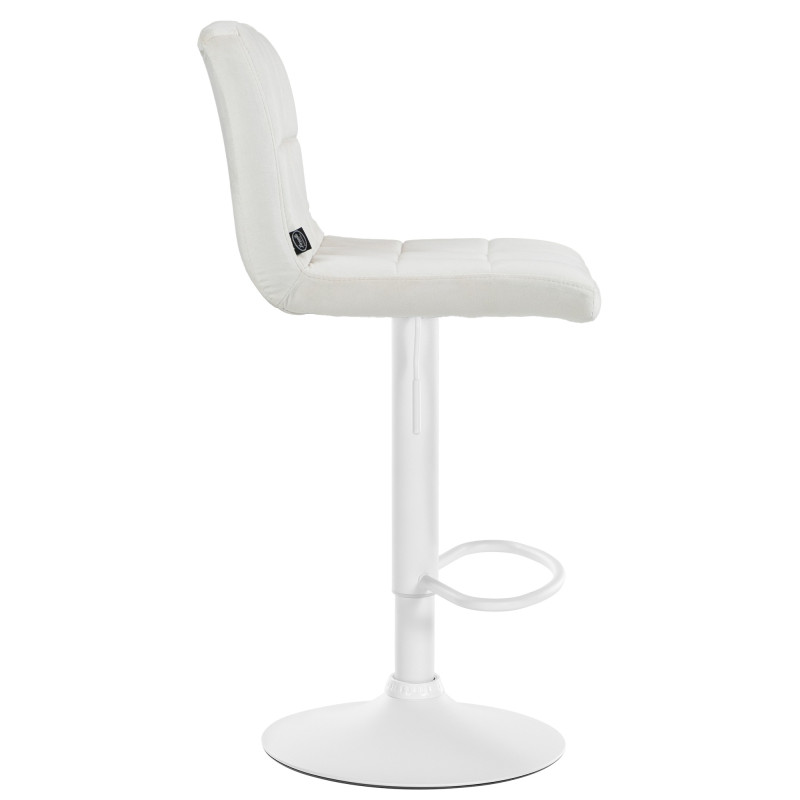 Tabouret de bar en velours Pérou, blanc/crème