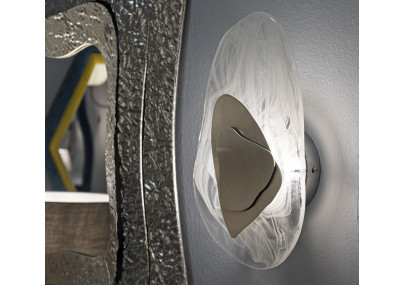 Applique Murale Océan Argent – Élégance Contemporaine 21x8x31 cm