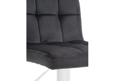 Tabouret de bar Peru, velours, blanc/noir