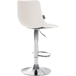 Tabouret de bar Jerry, similicuir, chromé, blanc