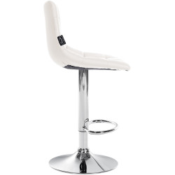 Tabouret de bar Jerry, similicuir, chromé blanc