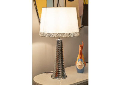 Lampe de Table Tower Argent – Luxe Contemporain 30x54 cm