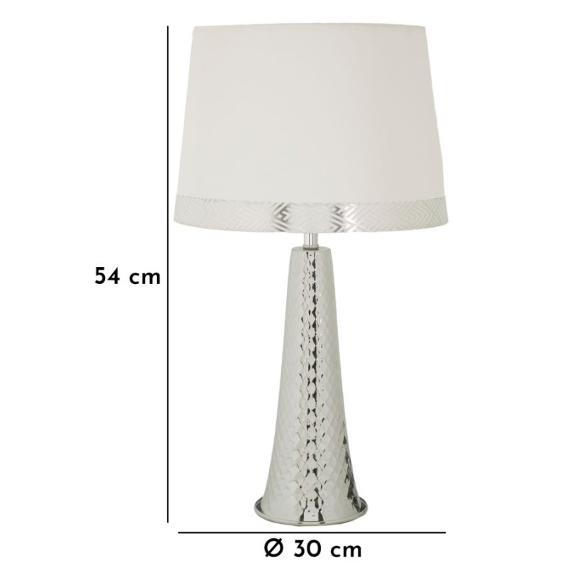 Lampe de Table Tower Argent – Luxe Contemporain 30x54 cm
