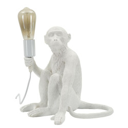 Lampe de Table Singe Assis Blanc – Élégance Chic 33x33x32 cm