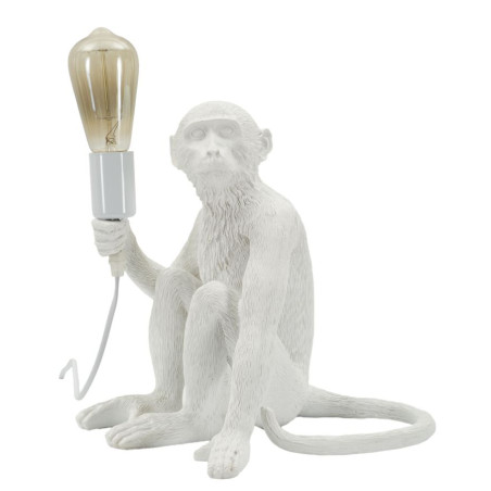 Lampe de Table Singe Assis Blanc – Élégance Chic 33x33x32 cm