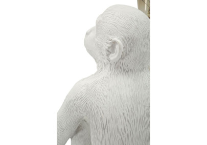 Lampe de Table Singe Assis Blanc – Élégance Chic 33x33x32 cm