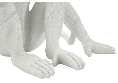 Lampe de Table Singe Assis Blanc – Élégance Chic 33x33x32 cm