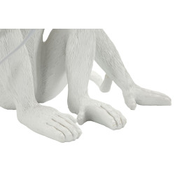 Lampe de Table Singe Assis Blanc – Élégance Chic 33x33x32 cm