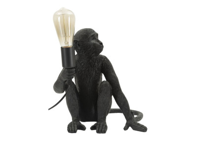Lampe de table singe assis noir – Style contemporain 33x33x32 cm