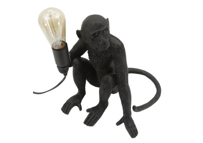 Lampe de table singe assis noir – Style contemporain 33x33x32 cm
