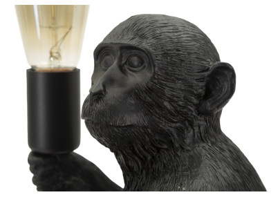 Lampe de table singe assis noir – Style contemporain 33x33x32 cm