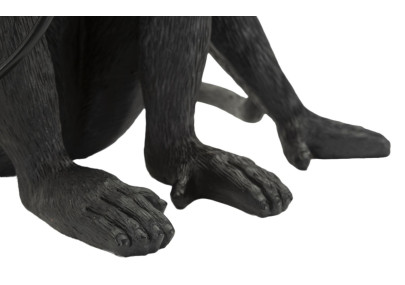 Lampe de table singe assis noir – Style contemporain 33x33x32 cm