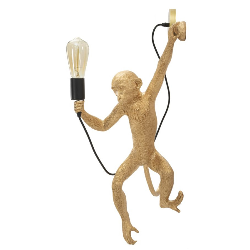 Applique Murale Singe Or – Glam et Élégance 32x32x64 cm