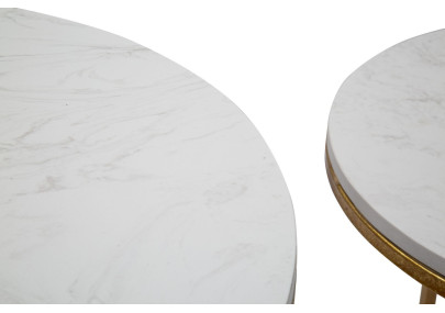 Table Simply Marble – Duo de marbre intemporel Ø52x63-42x53 cm