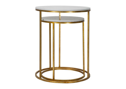 Table Simply Marble – Duo de marbre intemporel Ø52x63-42x53 cm