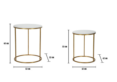 Table Simply Marble – Duo de marbre intemporel Ø52x63-42x53 cm