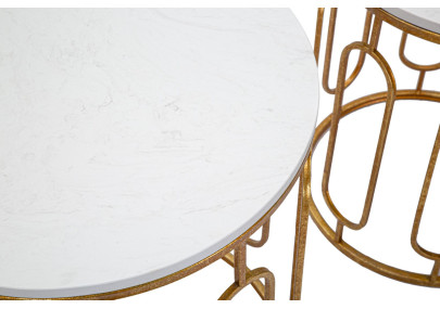 Table Tory Marbre – Chic contemporain Ø46x55-39x48 cm