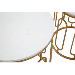 Table Tory Marbre – Chic contemporain Ø46x55-39x48 cm