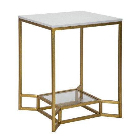 Table double en marbre – Structure précieuse 47x47x60 cm