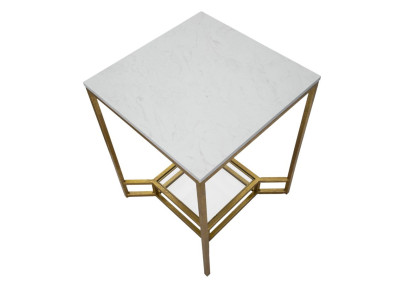 Table double en marbre – Structure précieuse 47x47x60 cm
