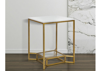 Table double en marbre – Structure précieuse 47x47x60 cm
