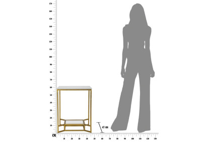 Table double en marbre – Structure précieuse 47x47x60 cm