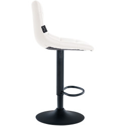 Tabouret de bar Jerry, similicuir, noir et blanc