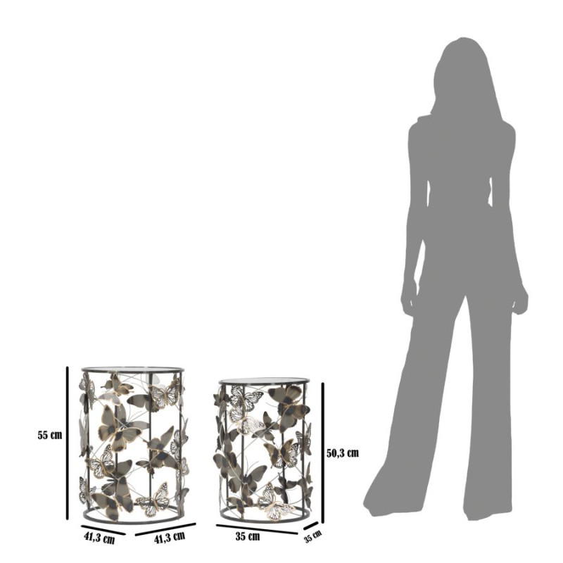 Ensemble de tables Farfalle – Poésie sculptée 41,3x55 - 35x50,3 cm