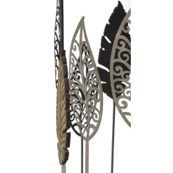 Table Ferro e Legno Foglie – Élégance feuillue Ø38x55-33x50 cm