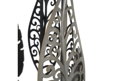 Table Ferro e Legno Foglie – Élégance feuillue Ø38x55-33x50 cm