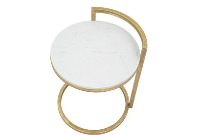 Table d’appoint ronde en marbre – Finesse naturelle 40x43x50 cm