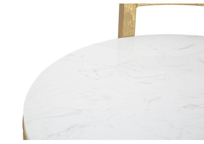 Table d’appoint ronde en marbre – Finesse naturelle 40x43x50 cm