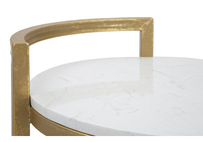 Table d’appoint ronde en marbre – Finesse naturelle 40x43x50 cm