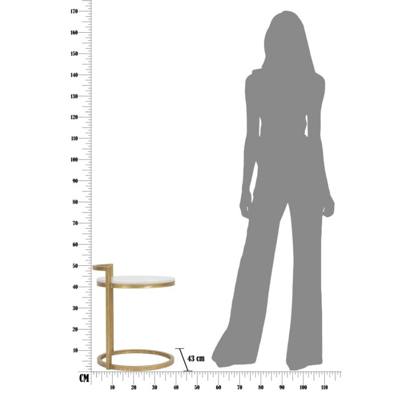 Table d’appoint ronde en marbre – Finesse naturelle 40x43x50 cm