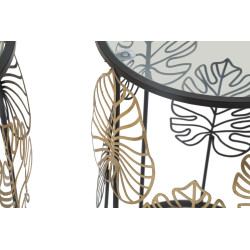 Table Foglie Glam – Éclat doré Ø38x55-33x50 cm
